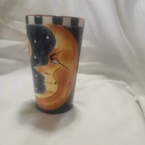 Sakura Carter Brown Halloween Witch Flying Past Crescent Moon Coffee Mug B11